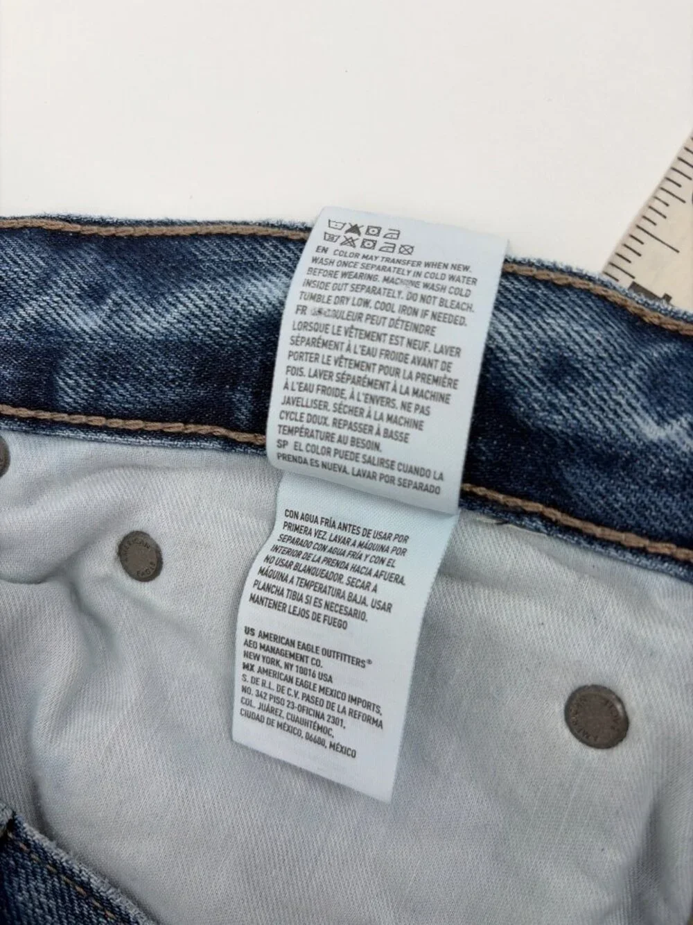 American Eagle Baggy Jeans Mens Size 36x34 Blue Distressed Medium Wash Casual